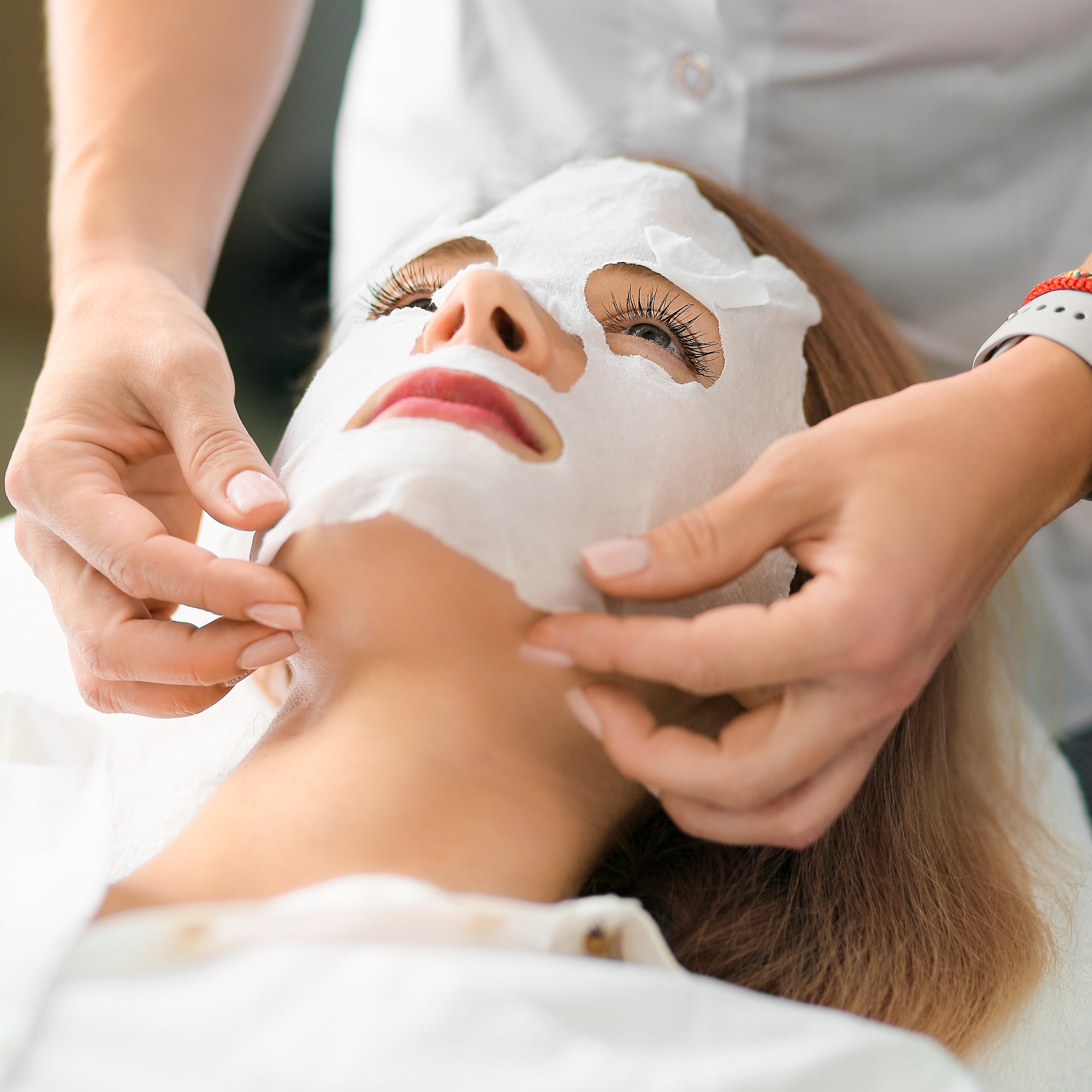 Girl on the couch at the beautician