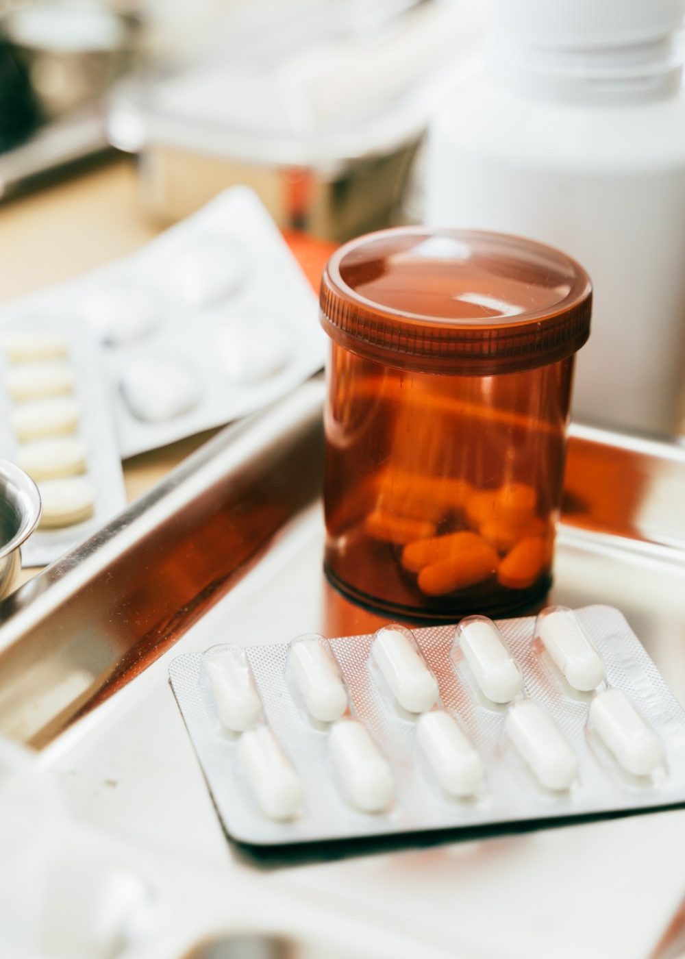 Medicines on table at hospital